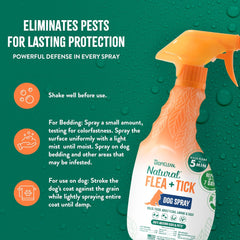 TropiClean Natural Maximum Strength Flea and Tick Spray for Dogs 16-oz