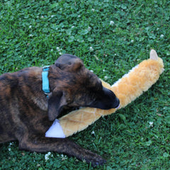 Skinneeez Extreme Quilted Fox - Durable, Stuffing Free Dog Toy with 4 Layers of Diamond Stitched Fabric & 2 Squeakers- Ideal for Medium and Large Aggressive Puppies and Dogs