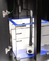 Acrylic Aquarium Combo with Canopy & Stand. Built in Sump Filtration, for Freshwater or Saltwater Aquarium Use. Modern & Lightweight Cylinder Fish Tank. (Black) (LS-Y600 BLK)