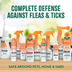 TropiClean Flea and Tick Treatment Spray for Cats & Home, Safely Treat, Prevent & Control by Contact, Powerful & Natural Defense 32 oz