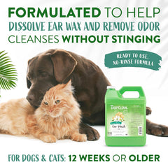 TropiClean Cocoa Butter Ear Wash for Dogs & Cats | Alcohol Free Dog Ear Cleaner Solution | Pet Ear Wash Derived from Natural Ingredients |
