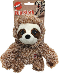 SPOT Fun Sloth Dog Toy - Soft, Stuffed, Squeaky, Plush Fabric Toy for Mini and Small Dogs and Puppies, Enrichment for Light Chewers and Cuddlers