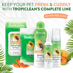 TropiClean Dog Wipes for Paws, Butt, Face, and Body, Anytime Cleaning and Deodorizing Pet Wipes
