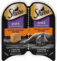 Sheba Perfect Portions Pate In Natural Juices Signature Savory Chicken Entrée Twin Pack Wet Cat Food 2.6-oz