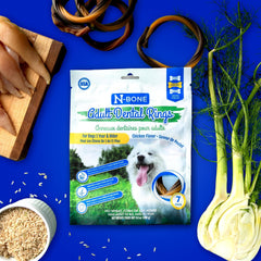 N-Bone Adult Dental Rings Chicken Flavor Dog Treats, 7 Count 9.8-oz Bag, Brown, 1 Count