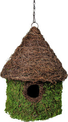 Galápagos SuperMoss (56013) Bungalow Birdhouse with Chain, 11 by 15-Inch, Fresh Green