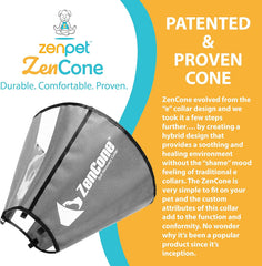 ZenPet Pet Recovery Cone E-Collar for Dogs and Cats