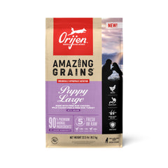ORIJEN Amazing Grains Puppy Large Dry Dog Food, High Protein Dog Food for Large and Giant Puppy Breeds, Fresh or Raw Ingredients