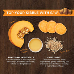 Instinct Raw Boost Mixers, Freeze Dried Dog Food Topper with Functional Ingredients, Grain Free, Real Chicken - Gut Health 5.5 oz. Bag