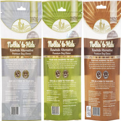 Fieldcrest Farms Nothing to Hide Natural Rawhide Alternative Rolls for Dogs - 3 Pack Bundle (Chicken, Beef, Peanut Butter) Premium Grade Easily Digestible Chews - Great for Dental Health
