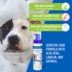 Plus Flea & Tick Foaming Shampoo & Wash for Dogs & Puppies Over 12 Weeks | Sensitive Skin Flea Treatment for Dogs and Puppies | Kills Adult Fleas, Ticks, and Lice On Contact | 10 Oz