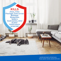 Flea & Tick Home Spray with Precor, Kills Fleas, Flea Eggs, Flea Larvae, Bed Bugs, Ticks, Ants, Cockroaches, Spiders, Mosquitoes And Many Other Listed Nuisance Pests In The Home, 24 Fl Oz