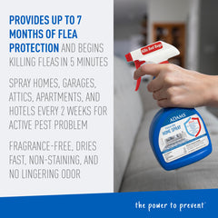 Flea & Tick Home Spray with Precor, Kills Fleas, Flea Eggs, Flea Larvae, Bed Bugs, Ticks, Ants, Cockroaches, Spiders, Mosquitoes And Many Other Listed Nuisance Pests In The Home, 24 Fl Oz