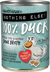 Against The Grain Nothing Else! 100% Duck Dog Food – 12 Count, 10 oz Each – Single-Ingredient Meatloaf Texture in Natural Broth – Wet Dog Food – Grain & Gluten Free