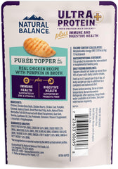 Natural Balance Ultra Protein Plus Wet Cat Food, Immune & Digestive Health Real Chicken with Pumpkin Puree Topper with Chicken Liver & Chicken Heart, High Protein Cat Food - 2.4 oz. (Pack of 24)