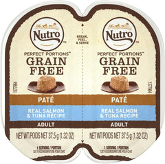 Nutro 50411520 24Ea/2.65Oz Grain Free Perfect Portions Soft Loaf Salmon & Tuna Recipe Cat Food, One Size