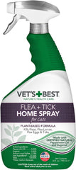 HERO PET Vet's Best Natural Flea and Tick Home Spray for Cats – Natural Plant-Based Formula with Certified Essential Oils – Indoor Flea Treatment for Home Use – Safe and DEET-Free – 32 oz Bottle