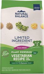 Natural Balance Limited Ingredient Small Breed Adult Dry Dog Food with Vegan Plant Based Protein and Healthy Grains, Vegetarian Recipe, 4 Pound (Pack of 1)