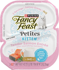Purina Fancy Feast Gourmet Gravy Petites Tender Salmon Pate Gourmet Wet Kitten Food - (Pack of 12) 2.8 oz. Tubs