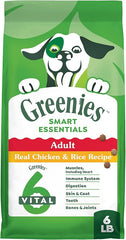 Greenies Smart Essentials Adult High Protein Dry Dog Food Real Chicken & Rice Recipe, 6 lb. Bag