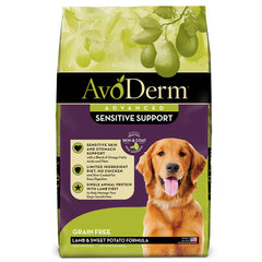 AvoDerm Advanced Sensitive Support Grain-Free Lamb & Sweet Potato Formula Dry Dog Food, Sensitive Stomach, 22lb