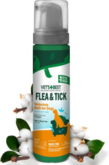 HERO PET Vet's Best Natural Waterless Flea and Tick Dog Bath – Natural Flea & Tick Prevention – Dog Dry Shampoo Spray with Essential Oils – Kills Pests on Contact – Made in USA – 8 oz