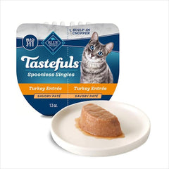 Blue Buffalo Blue Tastefuls Spoonless Singles Turkey Entree Adult Pate Wet Cat Food, 2.6 oz., Case of 10