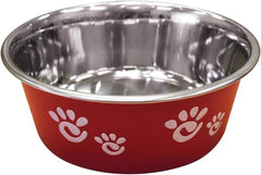 Ethical Pet Barcelona Matte and Stainless Steel Pet Dish, 32-Ounce, Raspberry