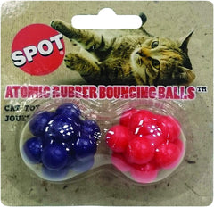 SPOT Atomic Rubber Bouncing Balls - Play Toy for Cats and Kittens, Bumpy Shape Makes Playing More Fun, Great to Keep Cats Entertained and Exercised - 1.5 inch, 2-Pack