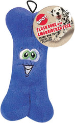 Ethical Plush Bones with Embroidered Face Dog Toy, 7-Inch