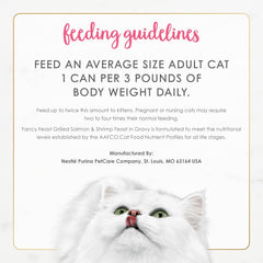 Purina Fancy Feast Grilled Wet Cat Food Salmon and Shrimp Feast in Wet Cat Food Gravy - (Pack of 24) 3 oz. Cans