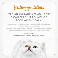 Purina Fancy Feast Tender Chicken and Liver Feast Classic Grain Free Wet Cat Food Pate - (Pack of 24) 3 oz. Cans