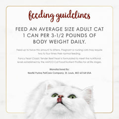 Purina Fancy Feast Tender Beef Feast Classic Grain Free Wet Cat Food Pate - (Pack of 24) 3 oz. Cans