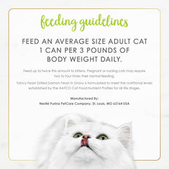 Purina Fancy Feast Grilled Wet Cat Food Salmon Feast in Wet Cat Food Gravy - (Pack of 24) 3 oz. Cans