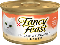 Purina Fancy Feast Wet Cat Food Flaked Chicken and Tuna Feast - (Pack of 24) 3 oz. Cans