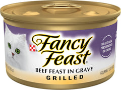 Purina Fancy Feast Grilled Wet Cat Food Beef Feast in Wet Cat Food Gravy - (Pack of 24) 3 oz. Cans