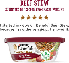 Purina Beneful Gravy Wet Dog Food, Prepared Meals Beef Stew - (8) 10 oz. Tubs
