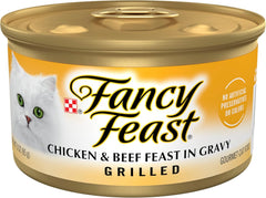 Purina Fancy Feast Grilled Wet Cat Food Chicken and Beef in Wet Cat Food Gravy - (Pack of 24) 3 oz. Cans
