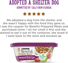 Purina Beneful Gravy Wet Dog Food, Prepared Meals Simmered Beef Entree - (8) 10 oz. Tubs