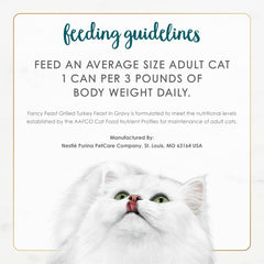 Purina Fancy Feast Grilled Wet Cat Food Turkey Feast in Wet Cat Food Gravy - (Pack of 24) 3 oz. Cans