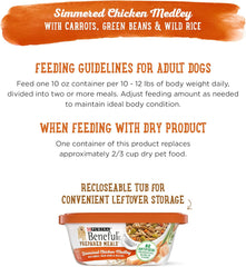 Purina Beneful Gravy Wet Dog Food, Prepared Meals Simmered Chicken Medley - (8) 10 oz. Tubs