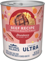 Natural Balance Ultra Premium Wet Dog Food, Beef Formula with Potatoes, Carrots & Brown Rice, 13 Ounce Can (Pack of 12)