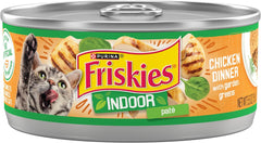 Purina Friskies Indoor Cat Food Pate Chicken Dinner With Garden Greens - (Pack of 24) 5.5 oz. Cans