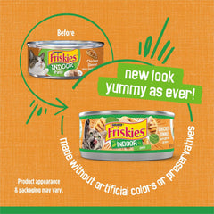 Purina Friskies Indoor Cat Food Pate Chicken Dinner With Garden Greens - (Pack of 24) 5.5 oz. Cans