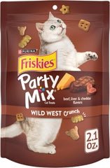 Purina Friskies Cat Treats, Party Mix Wild West Crunch - 2.1 oz. Pouches