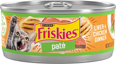 Purina Friskies Wet Cat Food Pate, Liver and Chicken Dinner - (Pack of 24) 5.5 oz. Cans