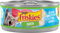 Purina Friskies Wet Cat Food Pate Ocean Whitefish and Tuna Dinner - (Pack of 24) 5.5 oz. Cans