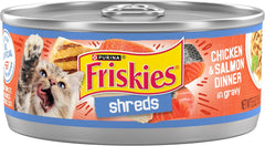 Purina Friskies Shreds Chicken and Salmon Dinner in Wet Cat Food Gravy - (Pack of 24) 5.5 oz. Cans