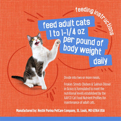 Purina Friskies Shreds Chicken and Salmon Dinner in Wet Cat Food Gravy - (Pack of 24) 5.5 oz. Cans