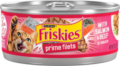 Purina Friskies Prime Filets With Salmon and Beef in Sauce High Protein Wet Cat Food - (Pack of 24) 5.5 oz. Cans